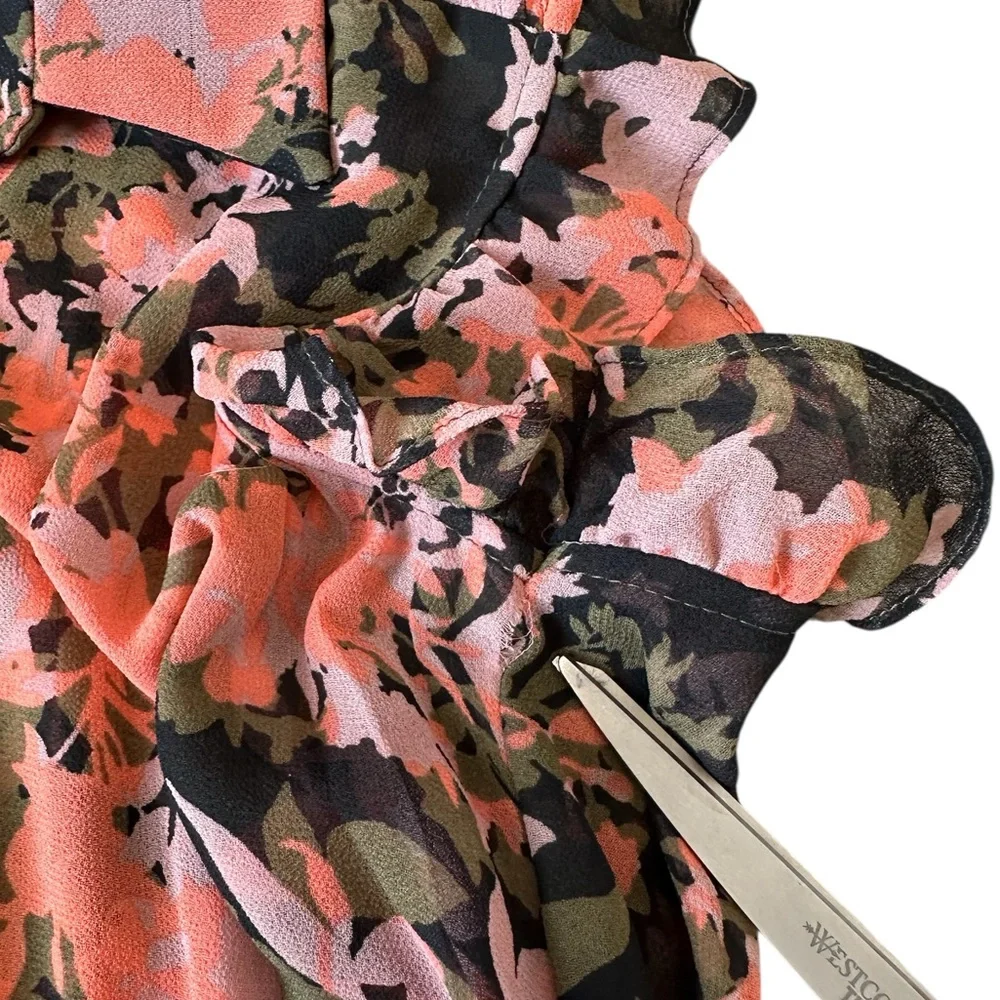 Misa Los Angeles Editha Dress Floral Pink Coral Black Green Size XS NWT w/ Flaw - Picture 10 of 13